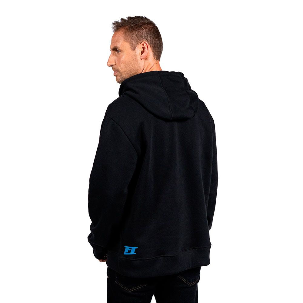 Ombré FuelTech Hoodie back with blue FT logo