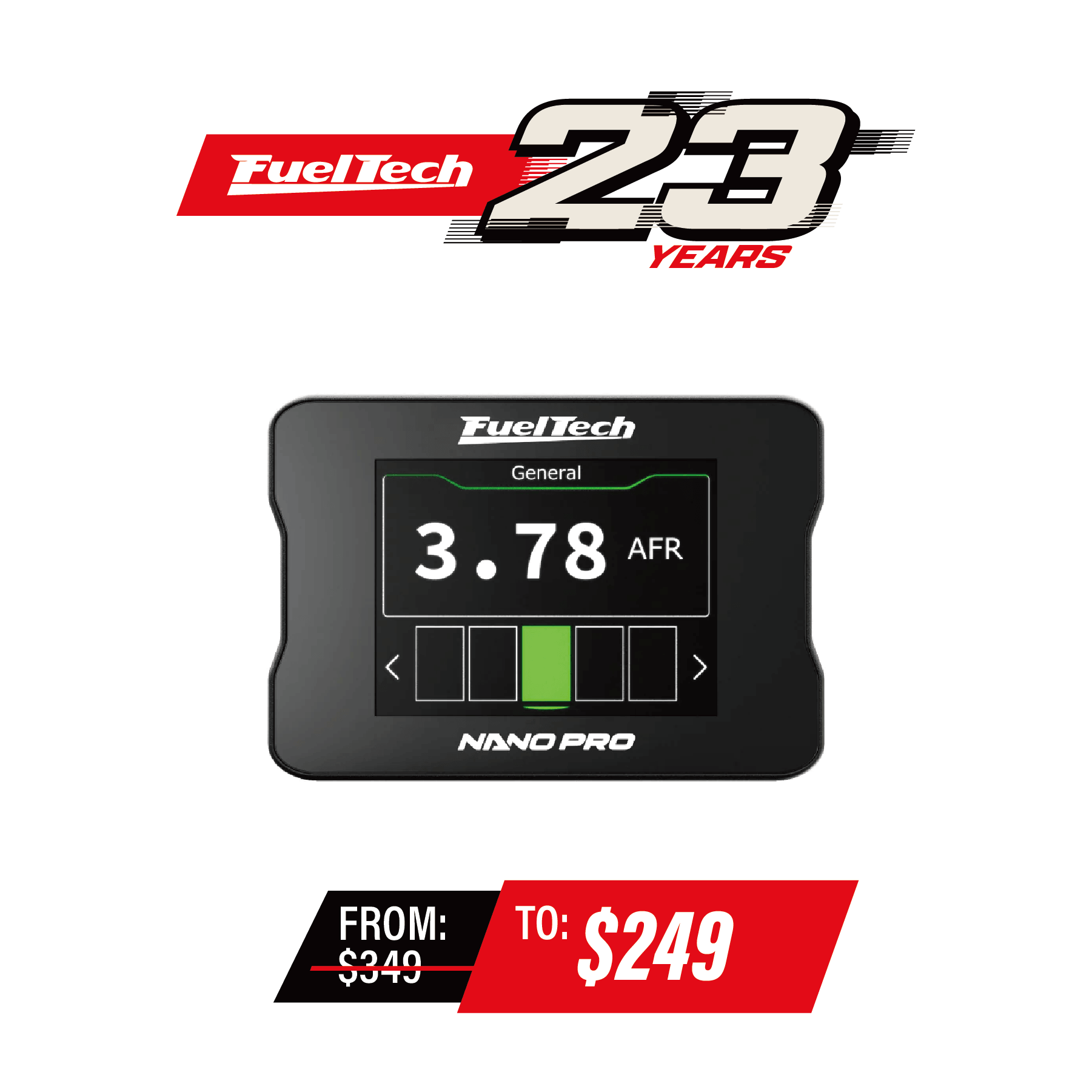NanoPRO Wideband O2 Sensor Controller Display & Switch - FuelTech USA