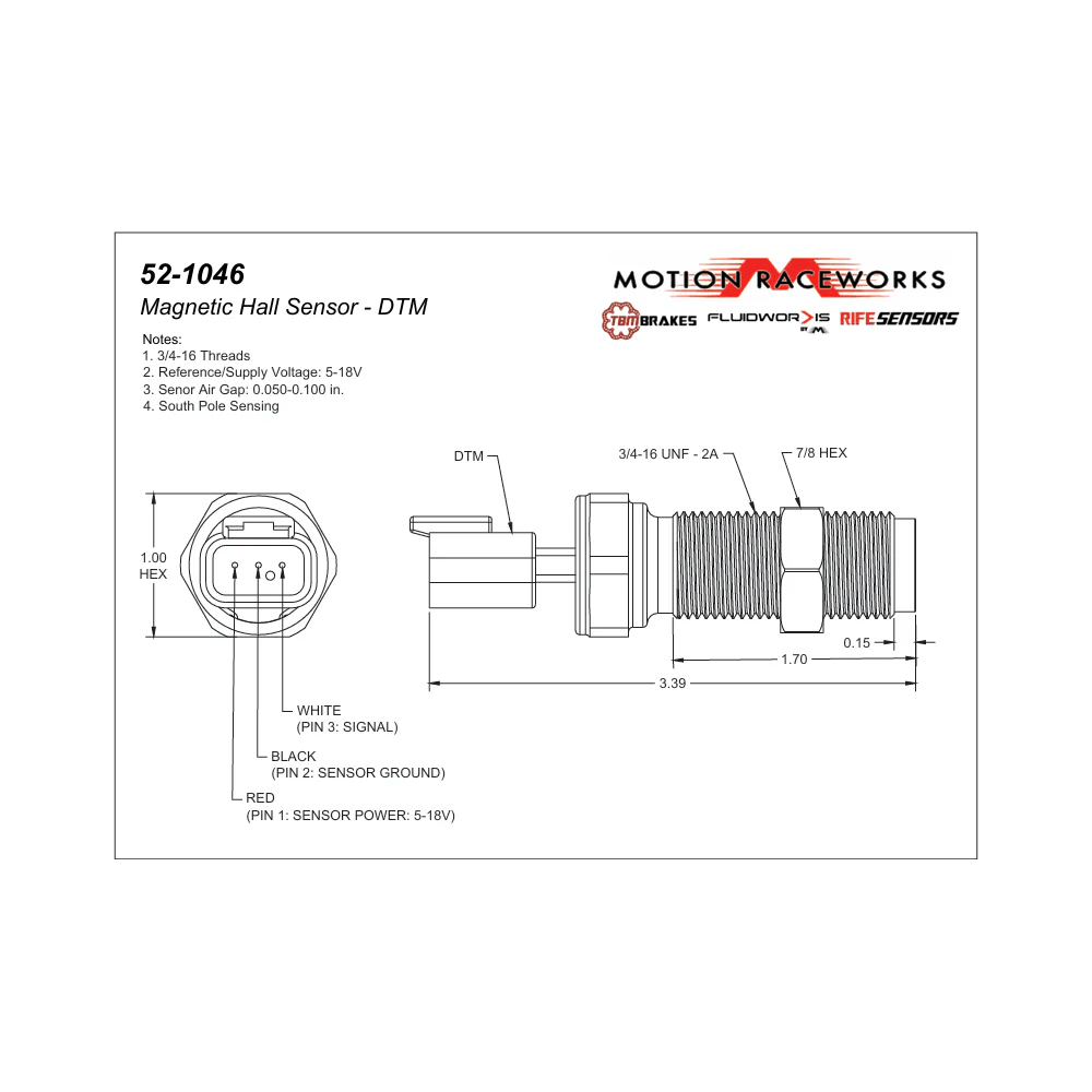 RIFE Magnetic Crank Trigger Hall Effect Sensor DTM