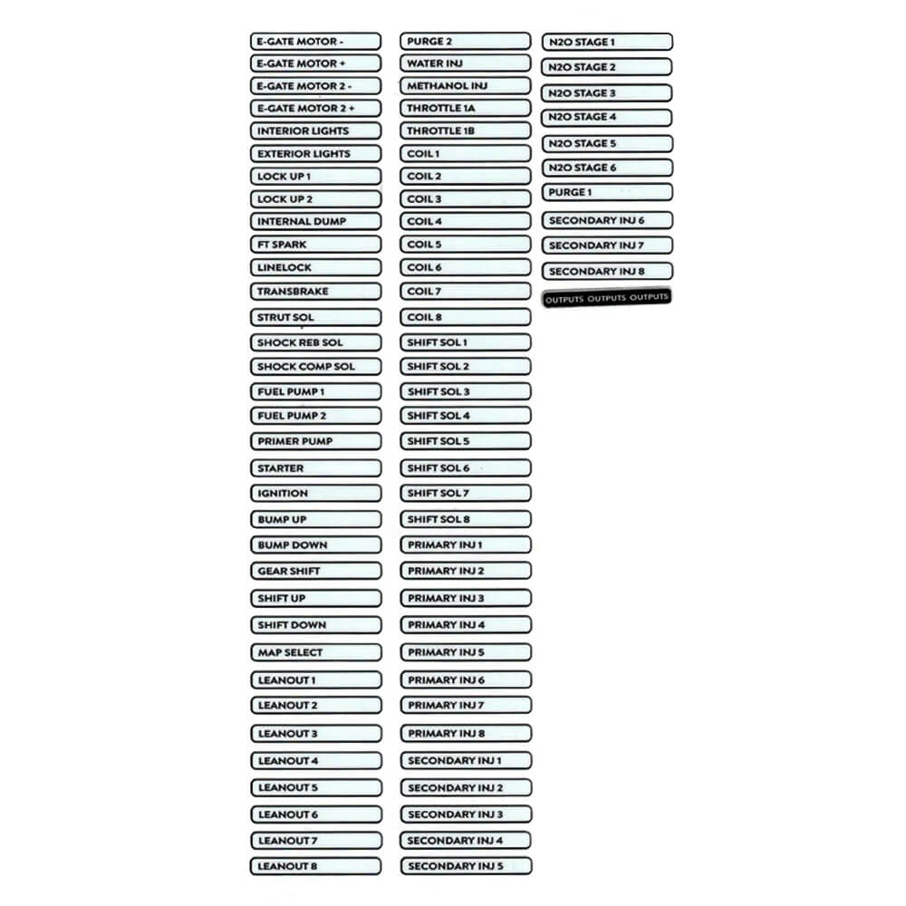 FuelTech Input/Output Label Kit - FuelTech USA