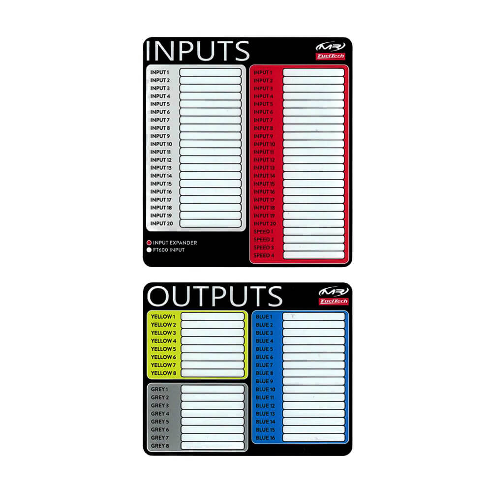 FuelTech Input/Output Label Kit - FuelTech USA