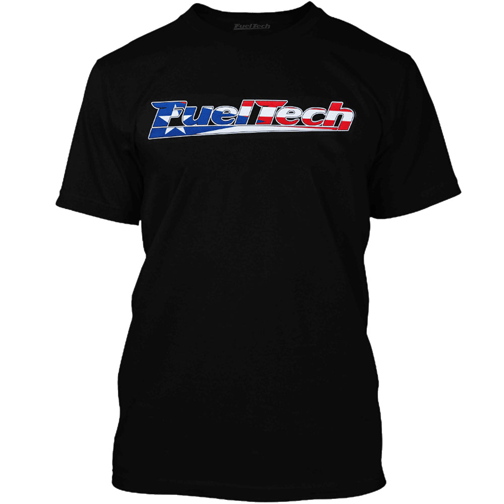 FuelTech Puerto Rico edition t-shirt features the FuelTech logo infused with the vibrant colors of the Puerto Rico flag. 